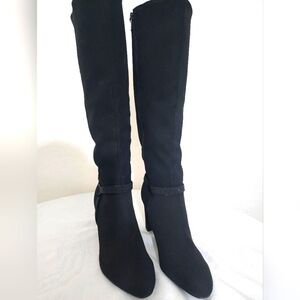 Impo Black Heeled Boots Sleek Knee-High Design